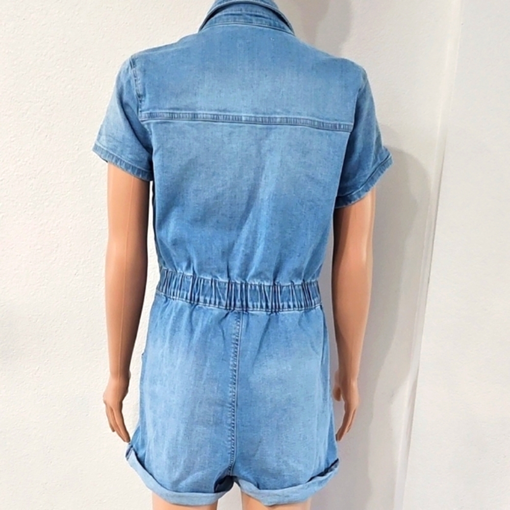 Celebrity Pink Light Blue Denim Romper - Picture 8 of 11